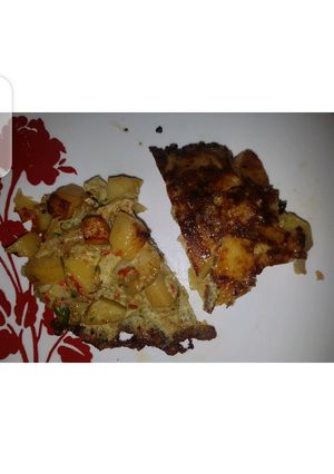 A picture of Potato omelette pizza.