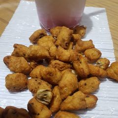 A picture of Basil seed snack and drink!.