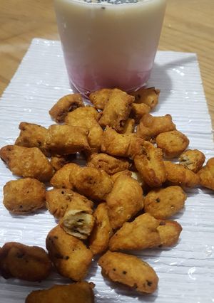 A picture of Basil seed snack and drink!.