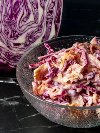Pasos sencillos para Hacer Coleslaw tricolor!! 🧡💚💜  que Delicioso
