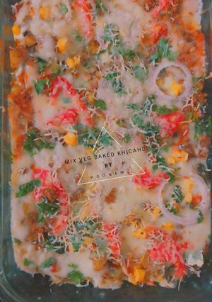A picture of Baked mix veg khichdi.