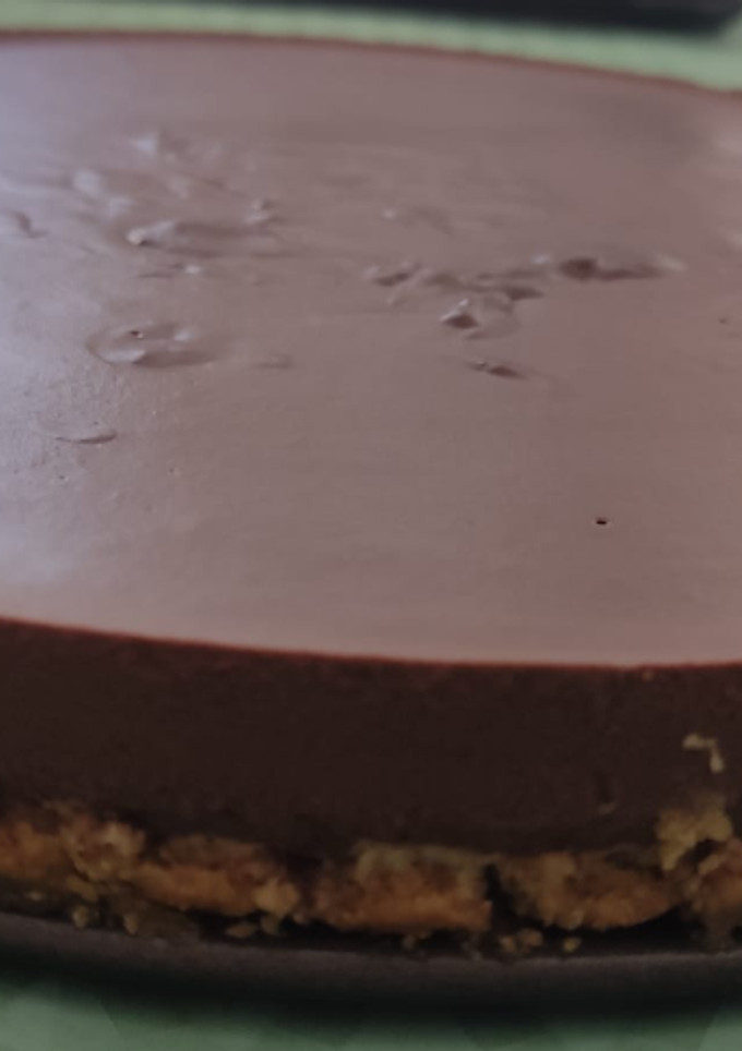 Una foto de Cheesecake vegana de chocolate