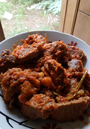 Foto resep Daging geprek pedes