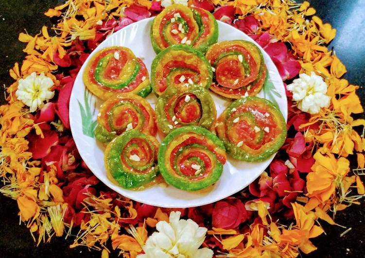 Steps to Prepare Perfect Colourful Sweet Thandai Mathri