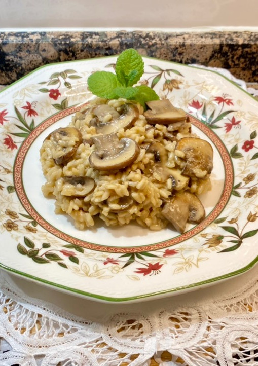 Una foto de Risotto con setas y queso Gorgonzola