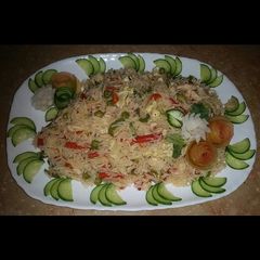 A picture of Chicken veg fried rice #cookpadapp.