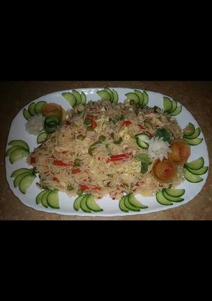 A picture of Chicken veg fried rice #cookpadapp.