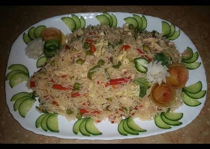 Chicken veg fried rice #cookpadapp