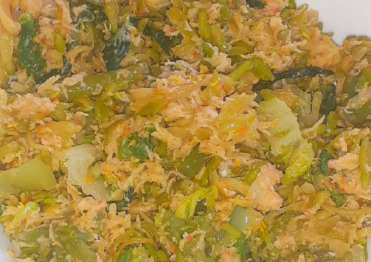 Urap kembang pepaya sawi putih