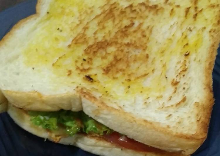 Langkah Membuat Egg and chessy slice sandwich Legit dan Nikmat