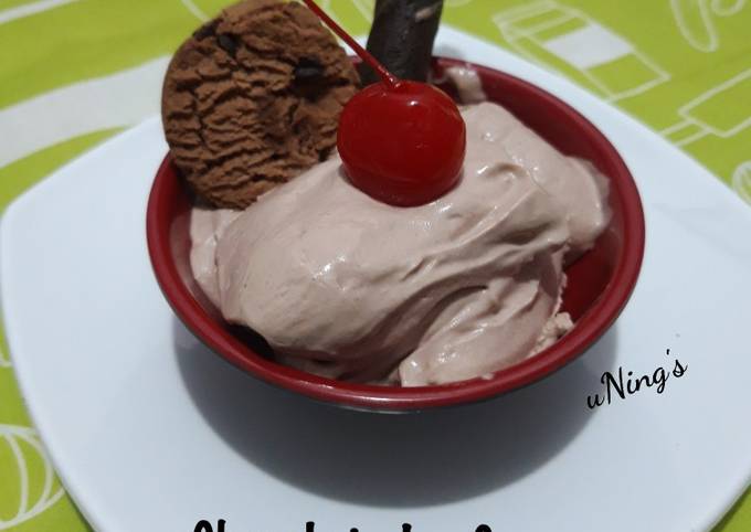 Langkah Mudah untuk Membuat Chocolate Ice Cream a.k.a Es krim coklat no SP, Menggugah Selera