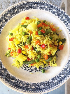 Una foto de Arroz con verduras al curry