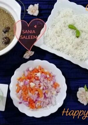 A picture of Malka Masoor Daal with Rice.