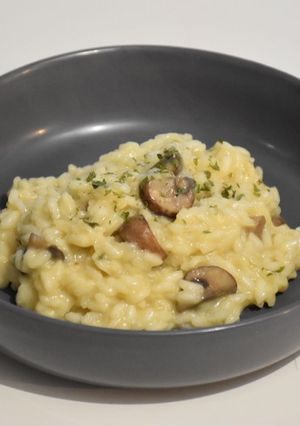 Une photo de Risotto aux champignons et gorgonzola