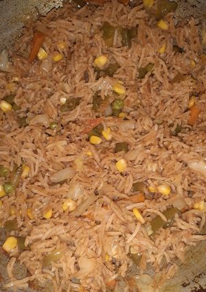 A picture of One pot meal, mixed vegetable rice.