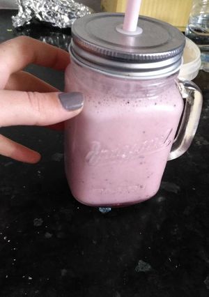 A picture of Fit Raspberry and Blueberry Smoothie with Coconut Milk.