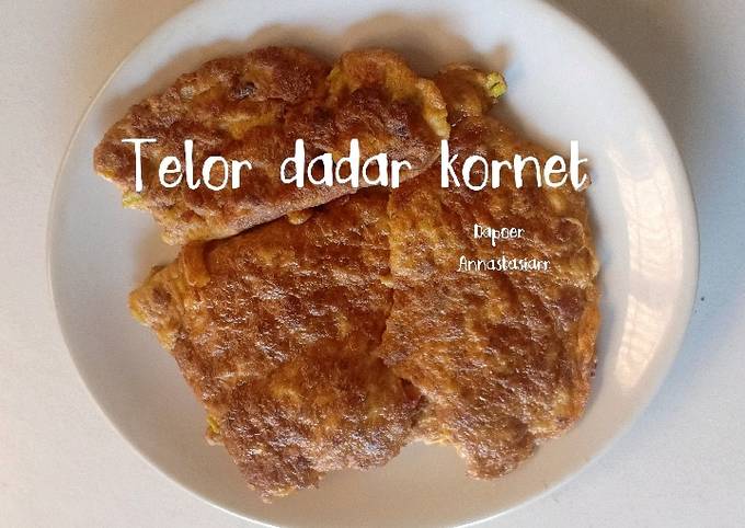 Langkah Mudah untuk Menyiapkan Telor dadar kornet, Enak