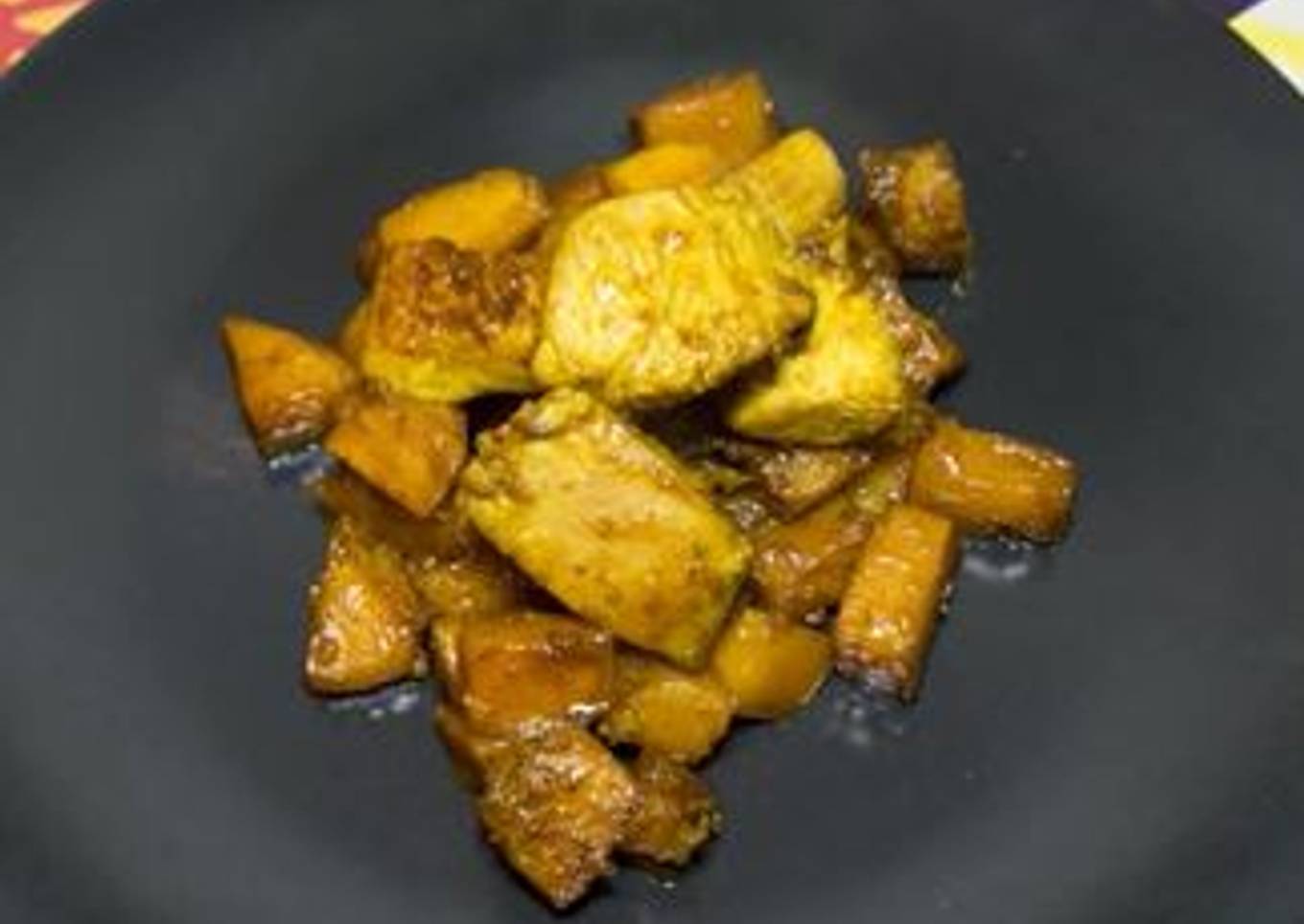 Pollo y calabaza al curry