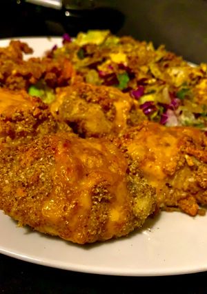 صورة لوصفة أفخاذ الدجاج بالأجبان كيتو 😋