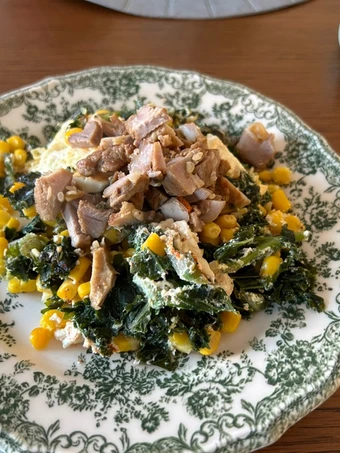 Hearty & Healthy Kale, Corn, and Pork Salad