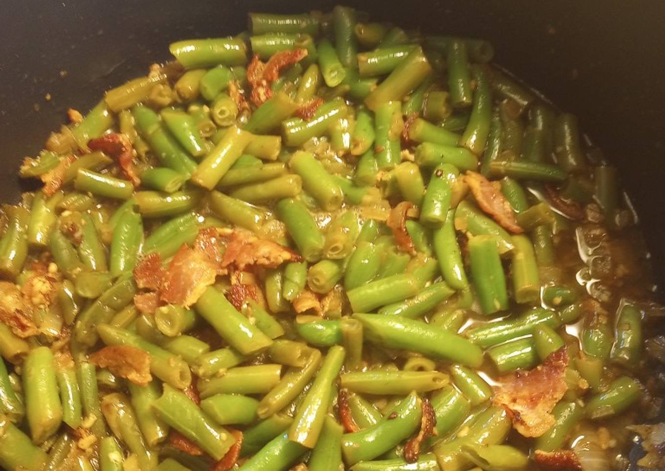 Fried Green Beans and Bacon