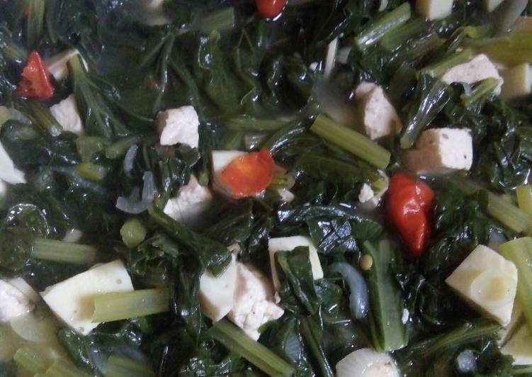 Tumis Sawi Hijau+Tahu Putih & Putih Telur Rebus