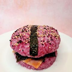 A picture of Pink Sushi Burger 🍣🍔.