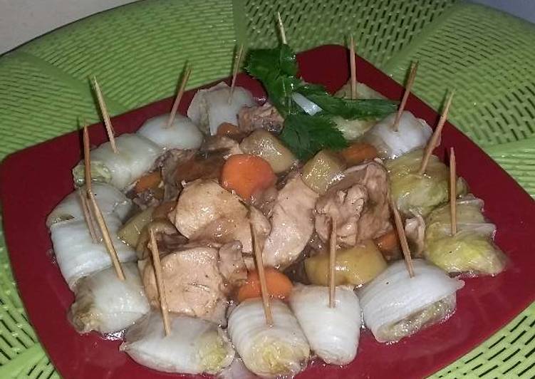 Resep Ayam teriyaki with sawi putih roll (untuk diet), Enak Banget