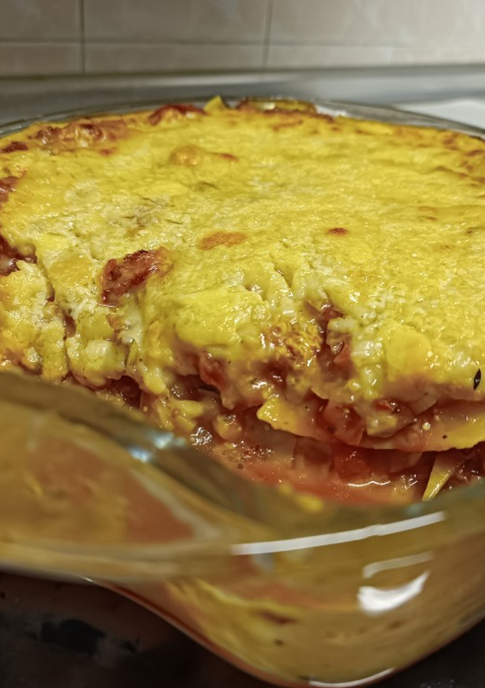 Una foto de Lasaña boloñesa vegetariana sin gluten