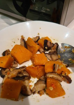 Foto resep Tumis/microwave jamur shiitake labu parang 5 menit (anti kanker)