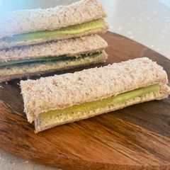 A picture of Dainty Cucumber Sandwiches for Afternoon Tea 🥒🥪.