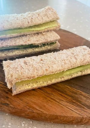 A picture of Dainty Cucumber Sandwiches for Afternoon Tea 🥒🥪.