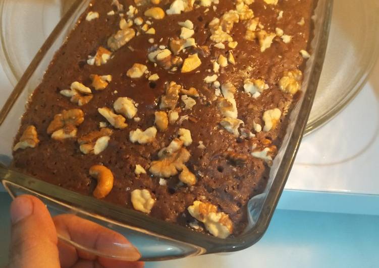 Coffee walnut microwave oven brownies ready in 5 minutes