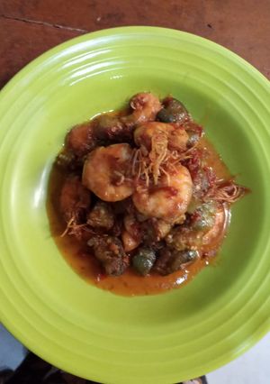 Foto resep Sambel udang feat terong