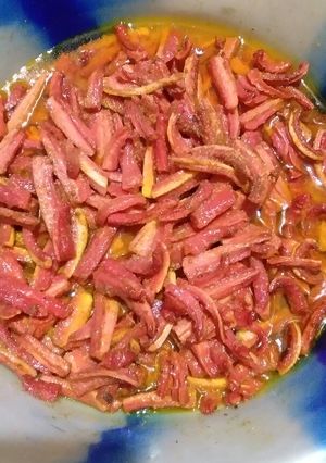 A picture of Gajar ka achar.