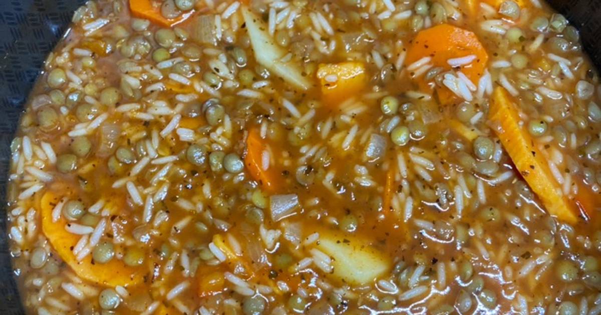 Guiso de lentejas y arroz Receta de Vicky??- Cookpad