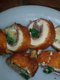 Spinach chicken cordon bleu with creamy mushroom sauce