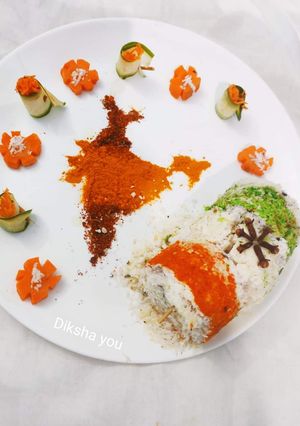 A picture of Tricolour puttu.