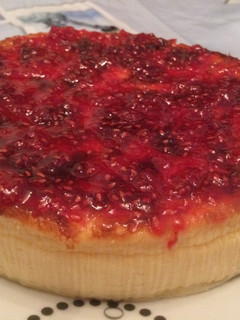 Una foto de Tarta de queso con mermelada de Frambuesa