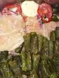 Stuffed Grape Leaves with Marinated Chicken Breasts