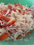 Ensalada de col, rábano y pimiento