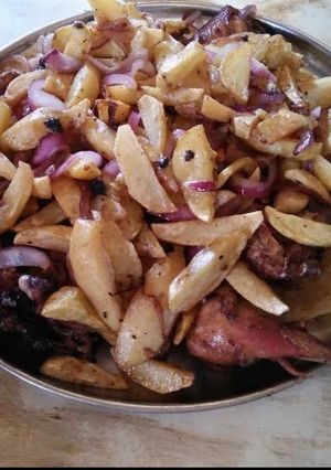 A picture of Chicken and Fries.