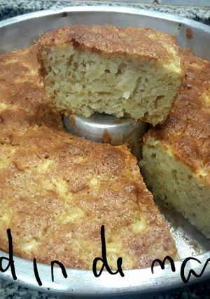 Una foto de Budín de manzanas sin batidra