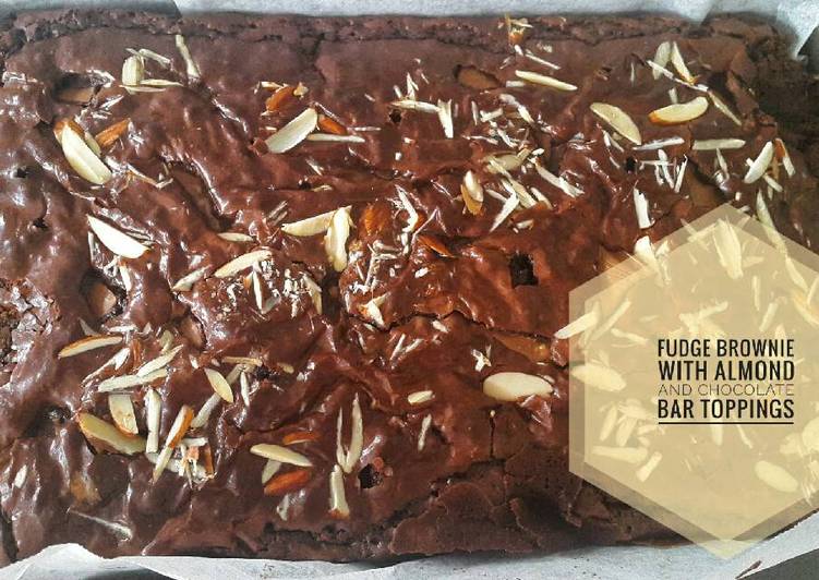 Fudge Brownie with Almond and Lindt Chocolate toppings