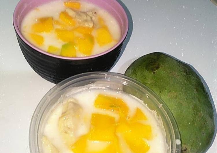 Cara Menyiapkan Es durian mangga segerrr, Lezat Sekali