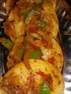 पोटैटो स्टफ्ड इडली चाइनीस तड़का (Potato stuffed idli chinese Tadka recipe in Hindi) रेसिपी मुख्य फोटो