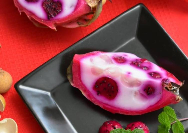 Dragon Fruit & Longan Pudding