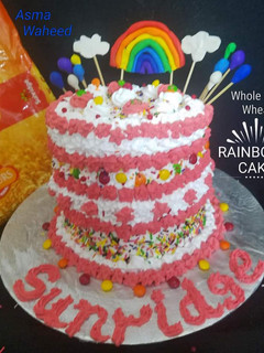 A picture of Rainbow cake.