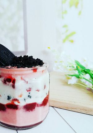 Foto resep Strawberry cheese cake in jar