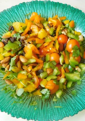 A picture of A colorful salad.